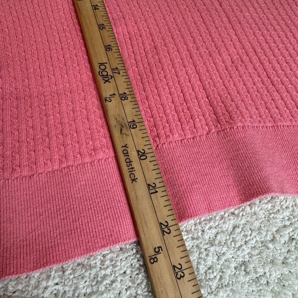 Lauren Ralph Lauren Pink Cable Knit Short Sleeve Polo Sweater - Picture 10 of 15